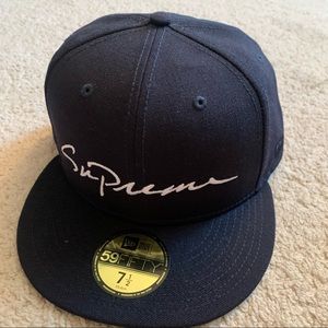 Supreme x New era classic script cap